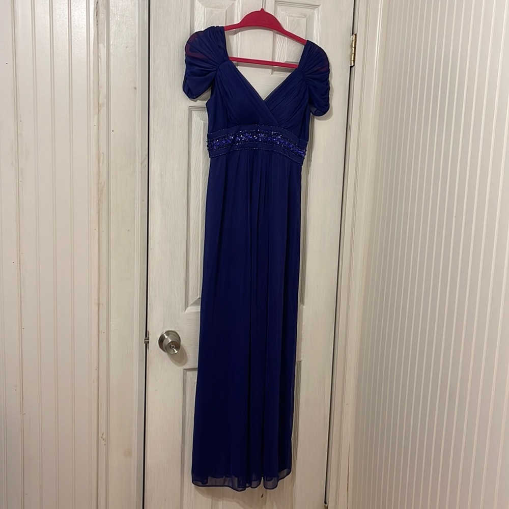 Purple evening gown by Alex Evenings